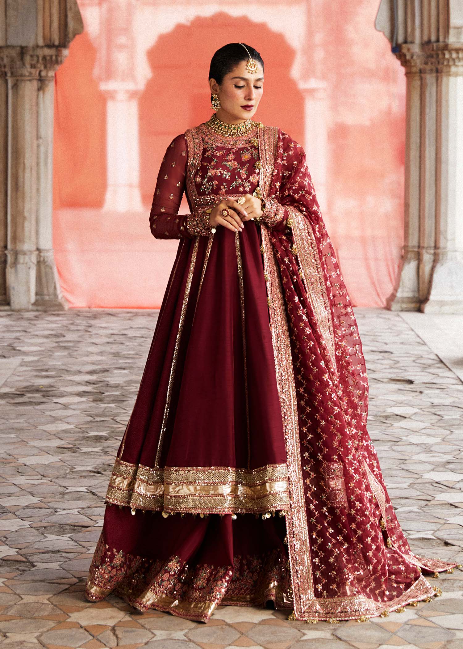 Kalak Bridal Wear by Hussain Rehar – Embroidered Silk Dress