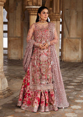 Sham by Hussain Rehar - Luxury Embroidered Net Shirt & Silk Lehenga