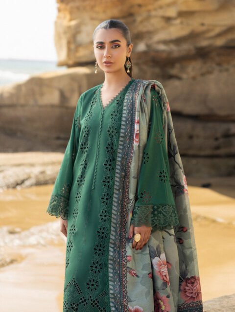 Chikan Kari Embroidered Unstitched Dress with Dupatta