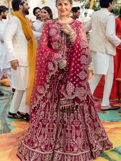 DASHT E NAZ Bridal Reception Dress - Luxury Embroidered Gown