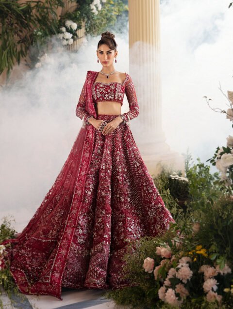 Barn Red Ensemble with Cherry & Coral Embellishments