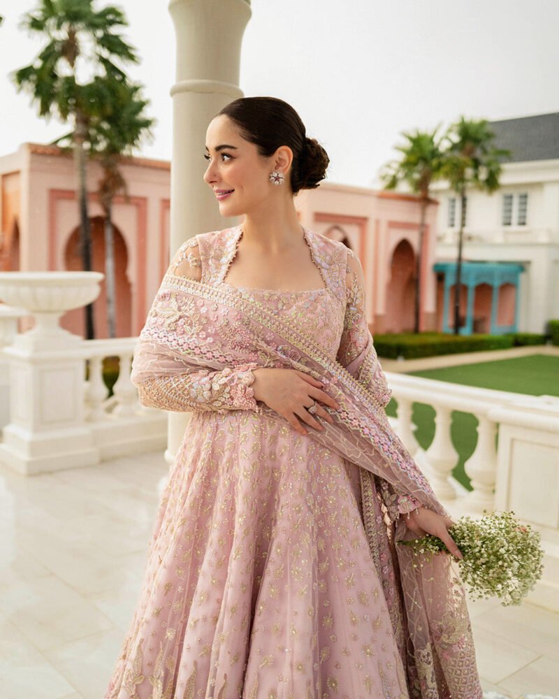 Ruzova – Embroidered Net Pishwas Ensemble - Image 2
