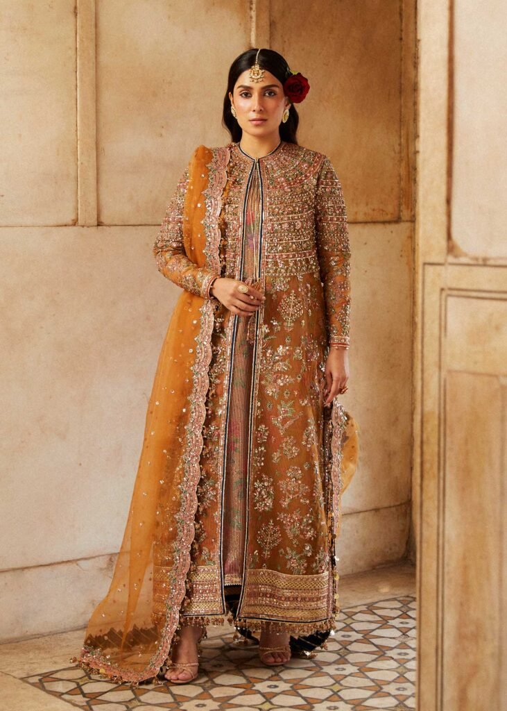 Embroidered Organza Jacket with Chiffon Inner & Trouser