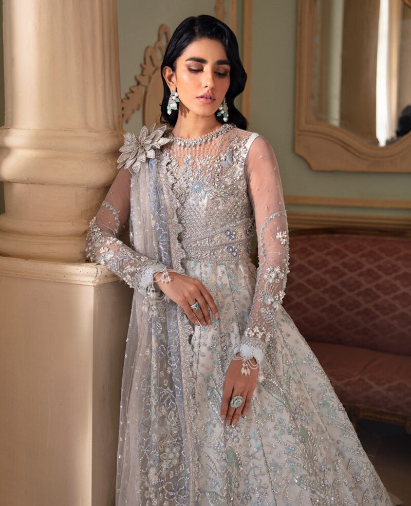 Republic Womenswear Embroidered Floral Canvas Outfit with Dupatta - Image 3