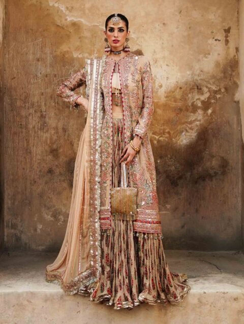 Naghma Collection by Hussain Rehar – Beige Bridal Dress
