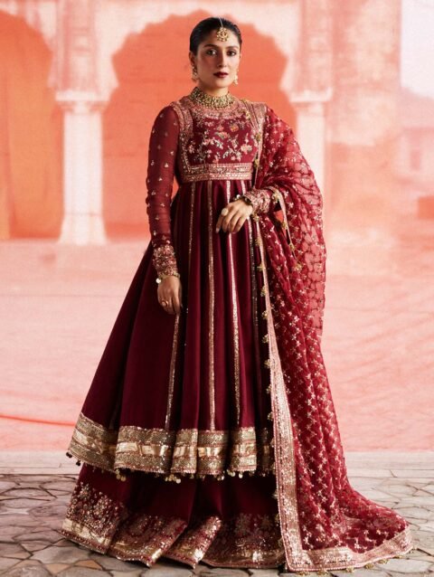 Kalak Bridal Wear by Hussain Rehar – Embroidered Silk Dress