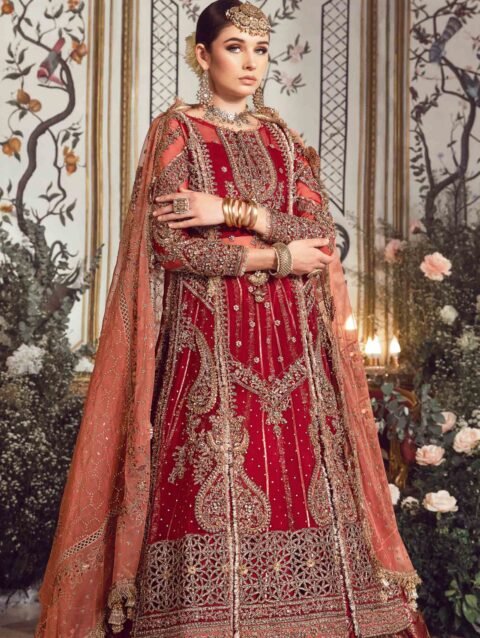 Maria.B | Maroon BD-2708 Unstitched MBROIDERED (Copy)