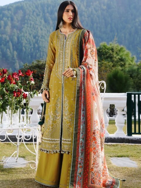 Sehr - Olive Green Khaddar Ensemble for Winter Elegance