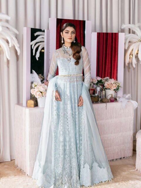 Gossamer Blue Women's Dress by Afrozeh – Luxury Stitched