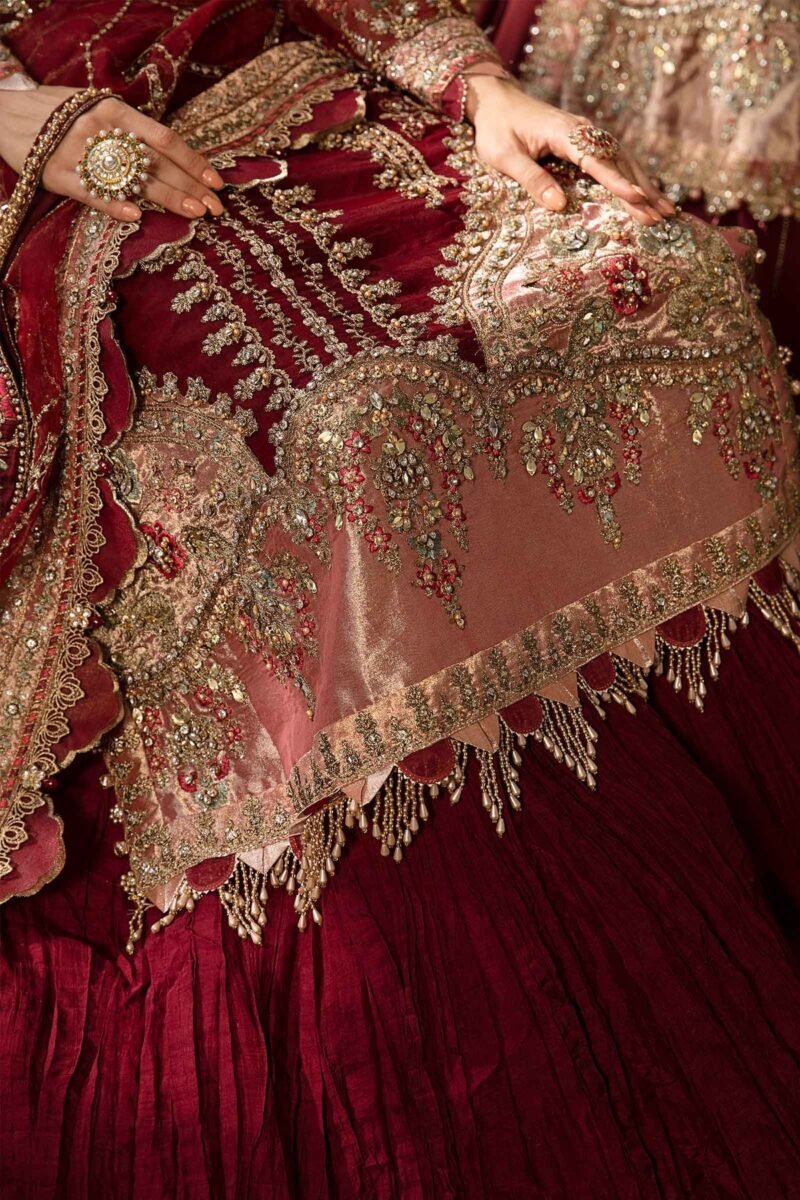 Embroidered Pakistani Dress with Raw Silk & Organza - Custom
