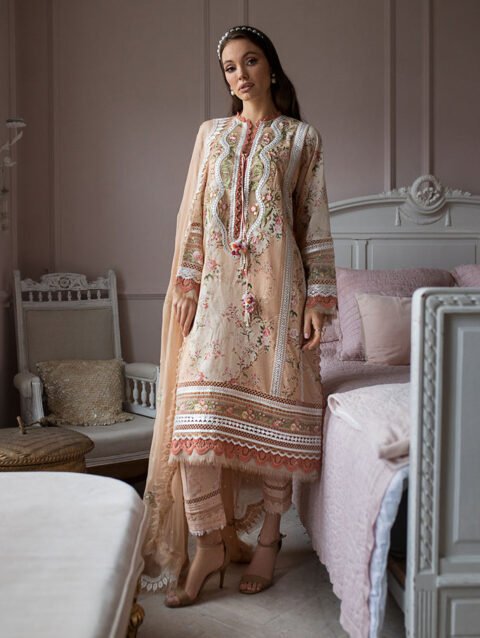 SOBIA NAZIR Luxury Lawn Dress with Embroidered Chiffon Duppata