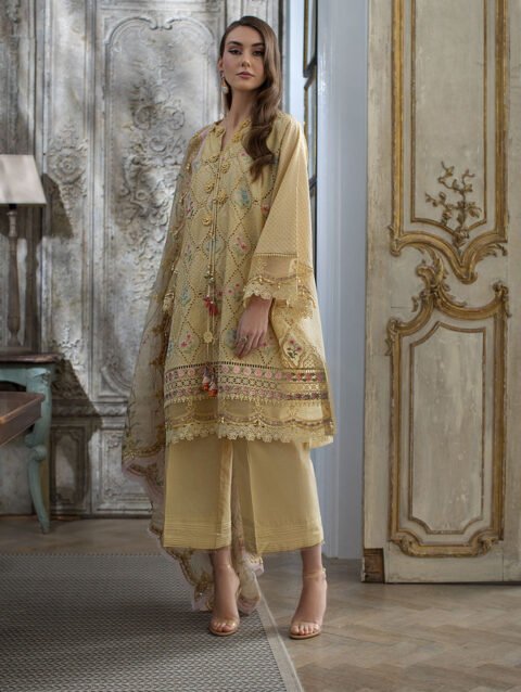 Luxury Sobia Nazir Lawn Suit with Embroidered Organza Dupatta