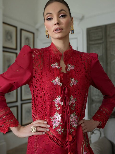 SOBIA NAZIR Embroidered Lawn Suit with Slub Organza Dupatta