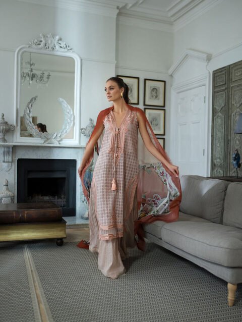 SOBIA NAZIR Embroidered Lawn with Organza Patches 2024