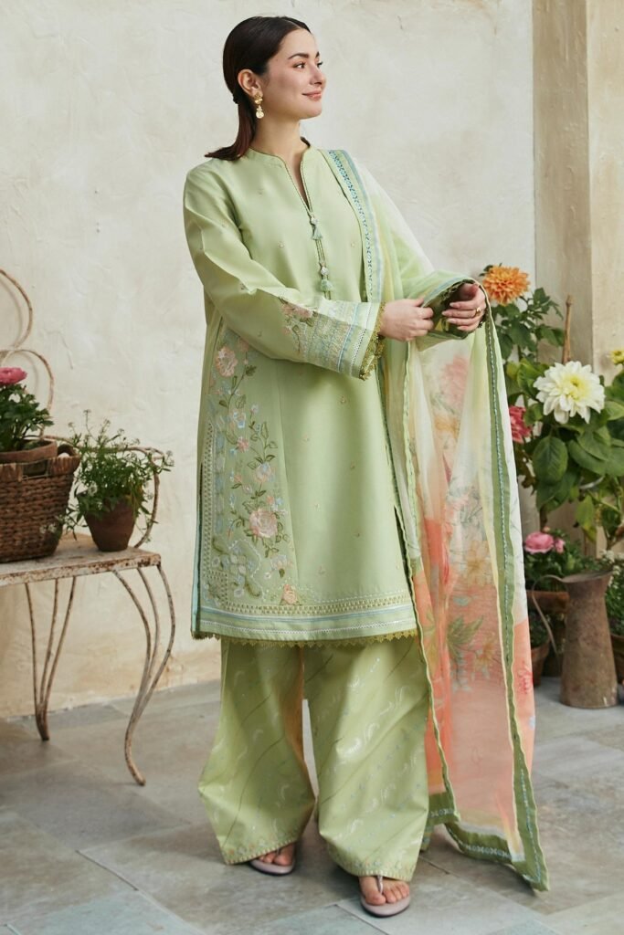 Layla Vintage Embroidered Shalwar with Printed Cotton Dupatta