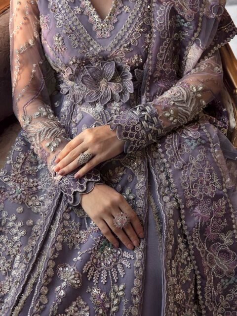 La Lavande by Republic Womens Wear: Lilac Floral Dress & Dupatta