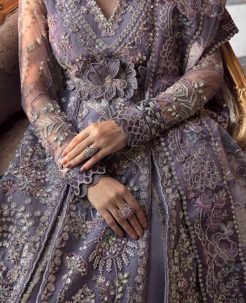 La Lavande by Republic Womens Wear: Lilac Floral Dress & Dupatta