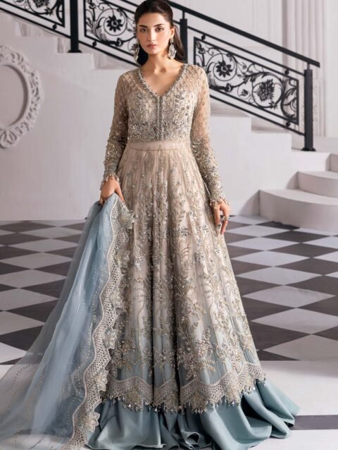 3 Piece Unstitched Embroidered Net Suit | BD-3002