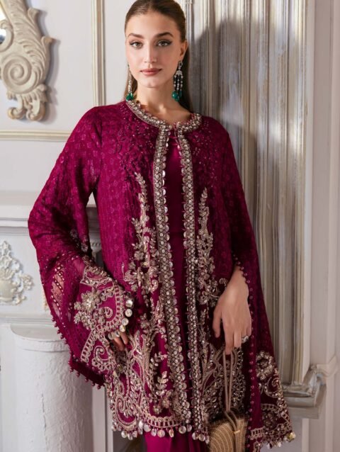 3 Piece Unstitched Embroidered Chiffon Suit | BD-3003