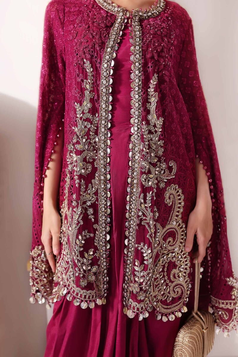 3 Piece Unstitched Embroidered Chiffon Suit | BD-3003 - Image 8