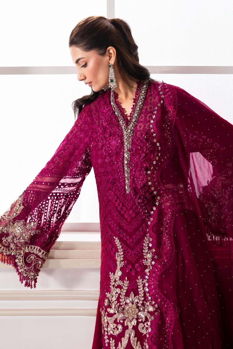 3 Piece Unstitched Embroidered Chiffon Suit | BD-3003 - Image 17