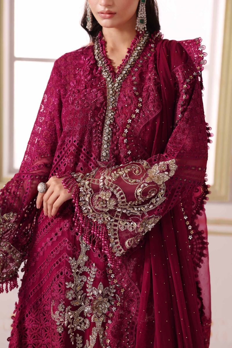 3 Piece Unstitched Embroidered Chiffon Suit | BD-3003 - Image 14