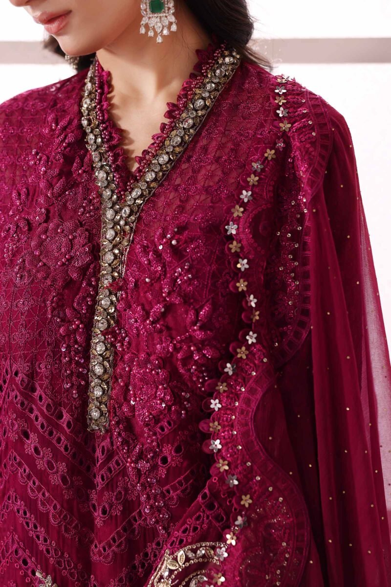 3 Piece Unstitched Embroidered Chiffon Suit | BD-3003 - Image 11
