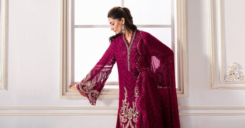3 Piece Unstitched Embroidered Chiffon Suit | BD-3003 - Image 10