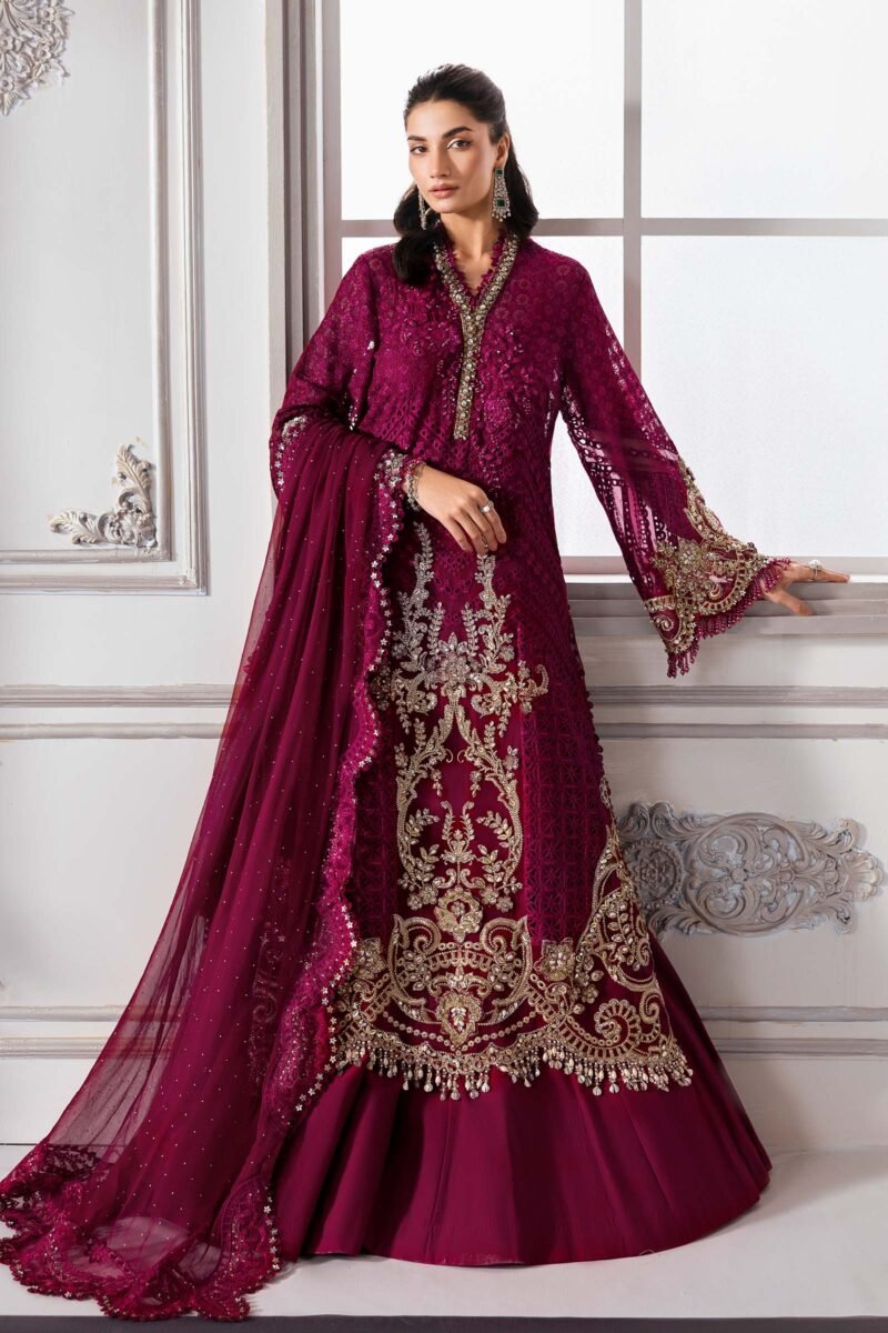 3 Piece Unstitched Embroidered Chiffon Suit | BD-3003 - Image 6