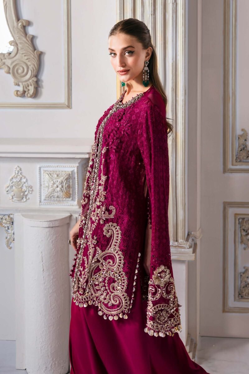 3 Piece Unstitched Embroidered Chiffon Suit | BD-3003 - Image 2