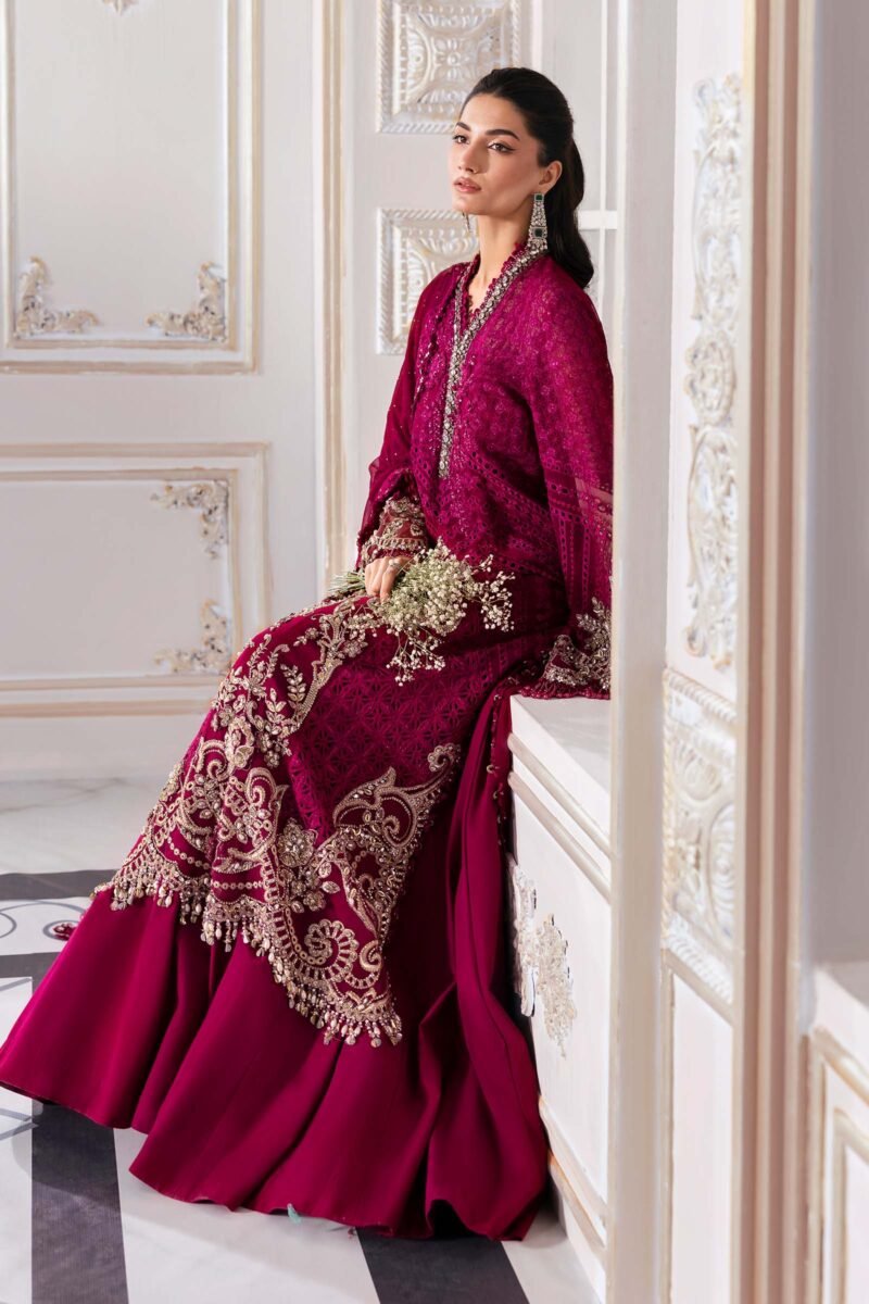 3 Piece Unstitched Embroidered Chiffon Suit | BD-3003 - Image 3