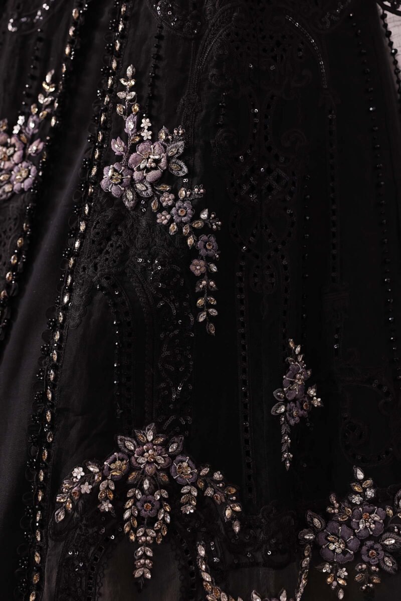 3 Piece Unstitched Embroidered Organza Suit | BD-3004
