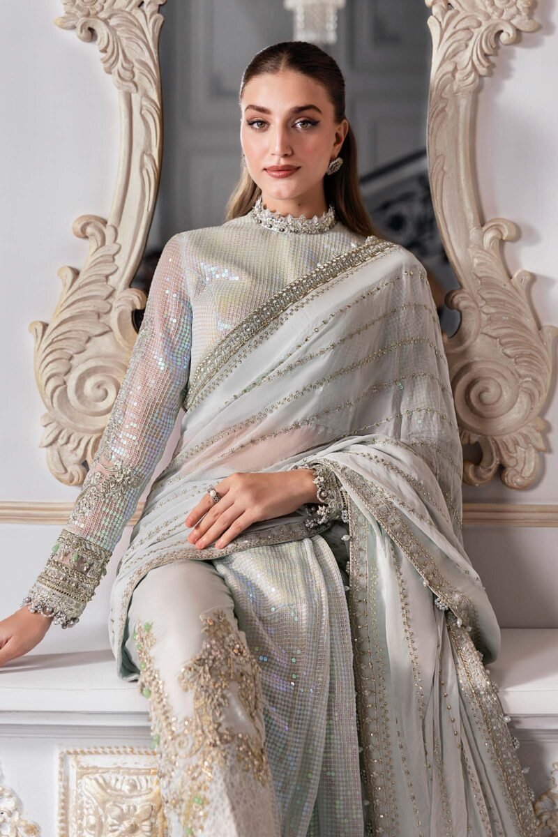3 Piece Unstitched Embroidered Chiffon Suit | BD-3005 - Image 6